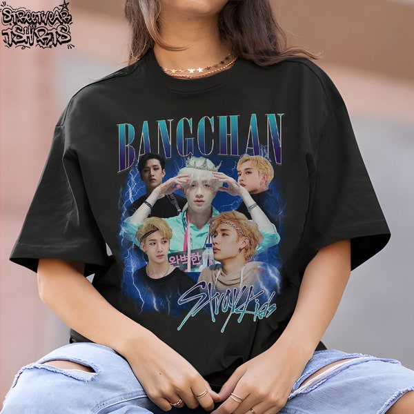 Stray Kids Bangchan Retro Bootleg T-shirt, Bangchan  T shirt, Stray kids merch, Kpop Tshirt, Kpop Gift For her or him, Bangchan gift for fan
