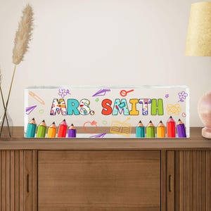 Custom Teacher Desk Name Plate, Teacher Name Plate, Personalized Name Plate for Teacher, Custom Name Teacher Gift, Gift For Teacher