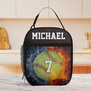 Custom Baseball Basketball Sport Lovers Lunch Bag, Personalized Baseball Lover Bag, Gift For Boys Mens, Football Lunch Bag, Back To School