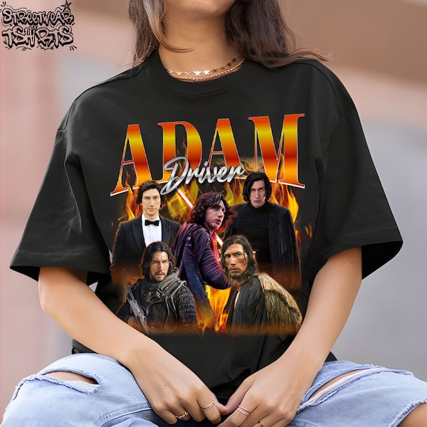 Adam Driver Vintage Graphic 90s Tshirt, Actor Homage Graphic T-shirt Unisex, Bootleg Retro 90's Fans Tee, Custom Photo Shirt