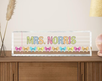 Gepersonaliseerde naambordje leraar, aangepast afstudeercadeau leraar voor leraar klasdecor, naambordje bedankt leraar Waardering