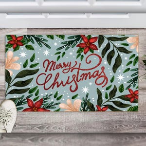 Merry Christmas Doormat, Christmas Doormat, Holiday Welcome Mat, Festive Entryway Decor, Front Porch Decor, Christmas Gift for Her