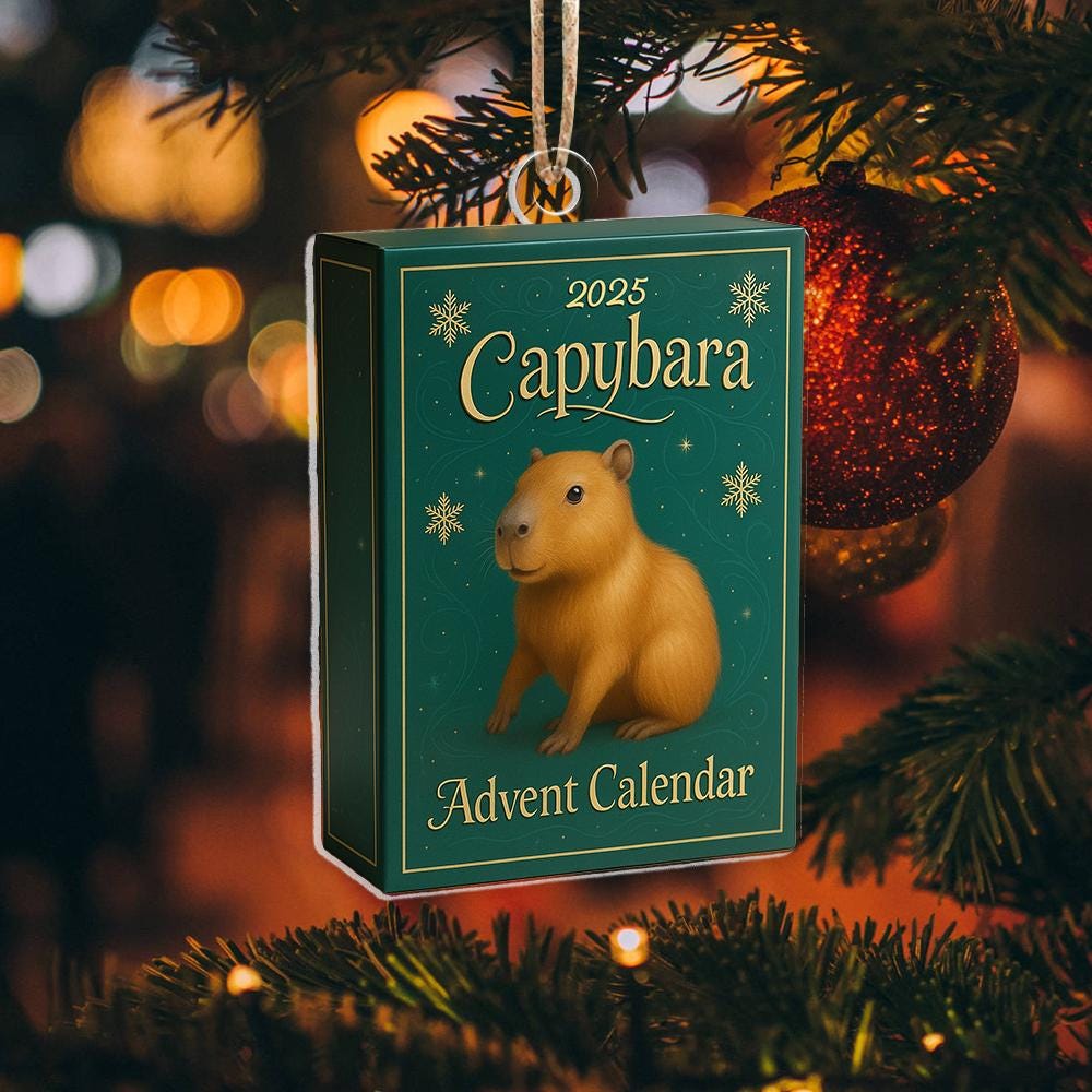 Calendrier De L'Avent Capybara – 24 Pendentifs Plats En Acrylique 2D – Décoration Sapin Noël, Cadeau Festif