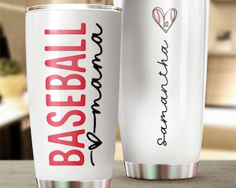 Personalized Baseball Mom Tumbler, Mother's Day Gift, Baseball Mom Coffee Cup, Gift for Baseball Mom, Baseball Game Day Gift