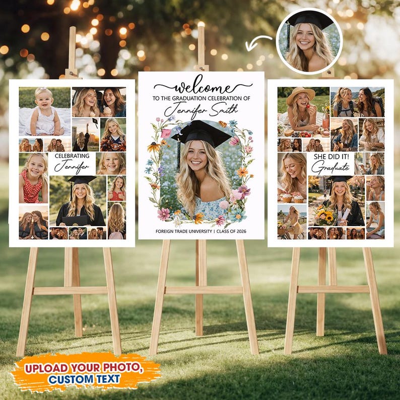 Graduation Photo Board, Custom Graduation Party Poster, Collage Display ...