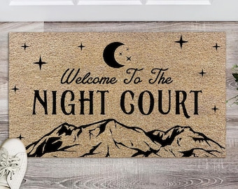 Welcome To The Night Court Doormat, Reading Doormat, Bookworm Welcome Mat, Gift for Book Lover, Housewarming Gift, Printed Polyester Doormat