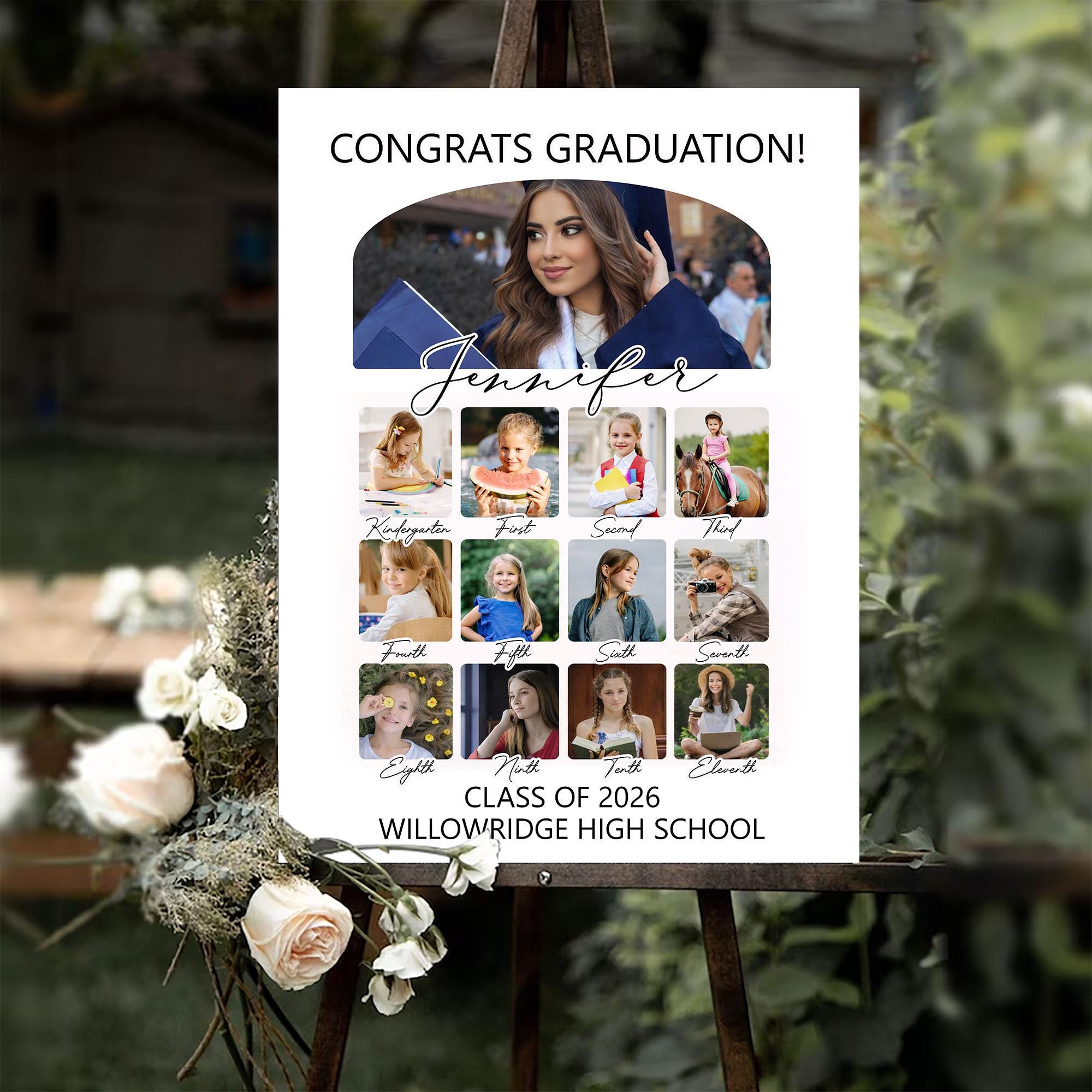 Custom Graduation Photo Poster Class of 2026, Personalized School Years ...