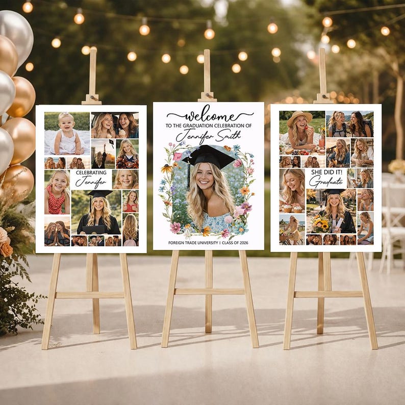 Graduation Photo Board, Custom Graduation Party Poster, Collage Display ...