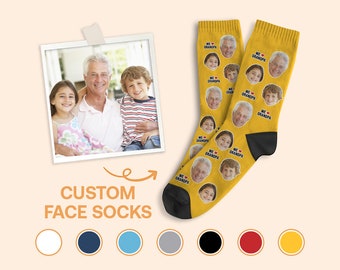 Personalized Face Socks, Custom Face Socks, Custom Grandparents Socks, We Love Grandpa Socks, Grandpa Gift, Grandpa and Kids Socks