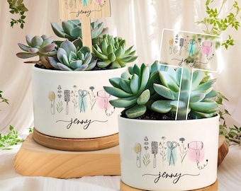 Regali personalizzati per parrucchieri, vaso per piante con nome personalizzato per parrucchieri, decorazioni personalizzate per acconciature, regalo per parrucchiere, regalo per barbiere