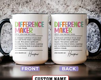 Personalized Difference Maker Mug, Personalized Difference Maker Mug, Difference Maker Gifts, Mentor Appreciation Gift, Leader Gift