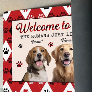 The Humans Live With Lovely Dogs Photo - Personalized Custom Doormat