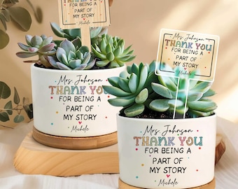 Danke Geschenk für Lehrer, personalisierter Lehrer Blumentopf, Geschenk für Lehrer, Geschenk zum Schulanfang für Lehrer, Geschenk zum Jahresende