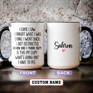 Personalized 50th Birthday Coffee Cup, 50th Birthday Coffee Cup, Funny 50th Birthday Gift for Mom Mug, 50th Birthday Gifts for Women