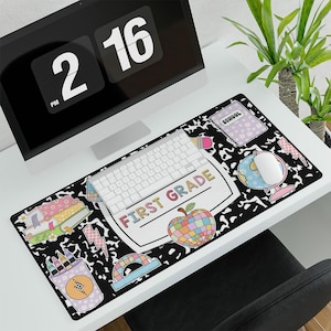 Personalized Teacher Desk Mat With Name And Grade Deskmat, Custom Teacher Desk Mat, Personalized Teacher Desk Mat, Cute Teacher Desk Mat