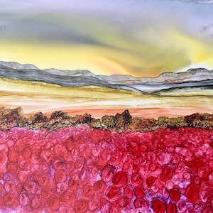 Abstract Poppies Giclee Art Print fine art print Landscape Gift Art Room decor
