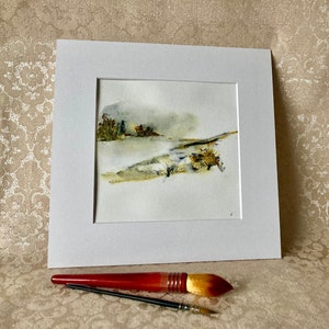 Original Mounted Watercolour Abstract Impressionistic Landscape
