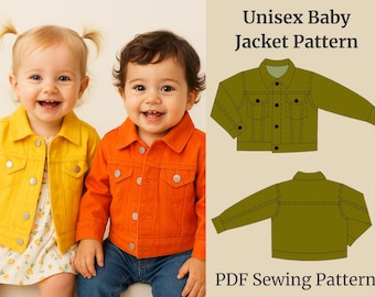 Unisex Baby Jacket Sewing Pattern | EU 62-92, US 3M-24M (PDF Download)