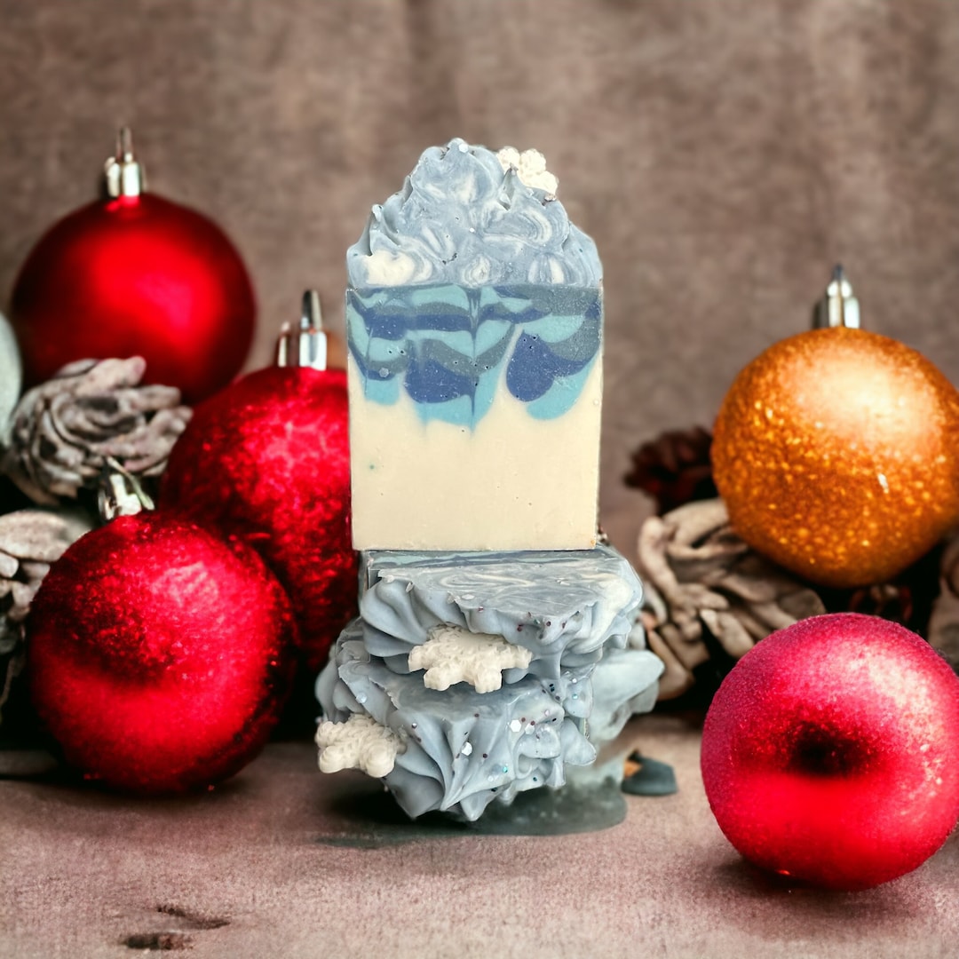 Winter/spring Soap Snowy Morning Cold Process Frosted Soap, Holiday Soap Bar, Handmade ...