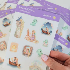 Hoja de pegatinas Tangled Rapunzel