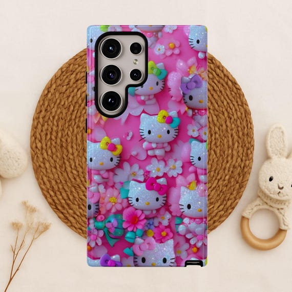 Cute Hello Kitty Phone Case, Kawaii Phone Cover, Tough Phone Protection, Gift for Cat Lovers, Samsung Phone, Google pixel, iPhone 17, 15, 16