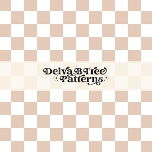 Almond Latte and White Checker Seamless File, Tan Checkered File, Muted Checkerboard Seamless Pattern, Plaid Check Digital Repeat Pattern
