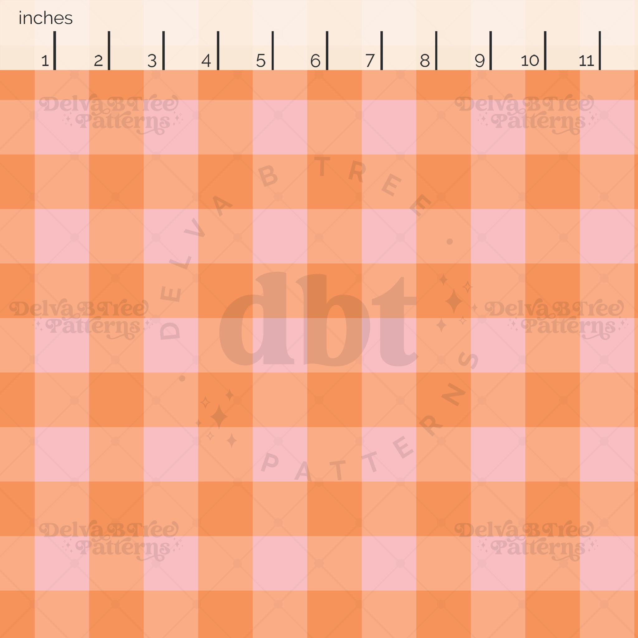 Orange and Pink Gingham Seamless Pattern for Commercial Use, Buffalo ...
