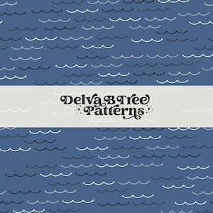 Ocean Waves Seamless Repeat, Summer Nautical Seamless File, Patriotic Seamless Pattern, 4th of July Repeat Pattern, Digital Seamless Papers