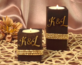 Wedding Favors for Guests in bulk, Wood Favors personalized candle, Rustic Wedding, Thank You Favor