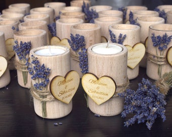 Personalized Lavender Candle Wedding Favors, Wedding Favors for Guests in Bulk, Rustic Wedding Favors, Bridal Shower Favors,