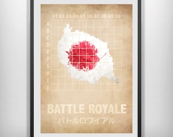 CANVAS Battle royale minimal minimalist movie film print poster