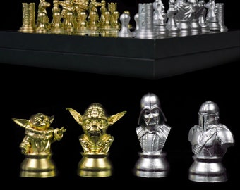 Star Space Chess Set With Chessboard  Darth Vader Chess Set | Customizations Available