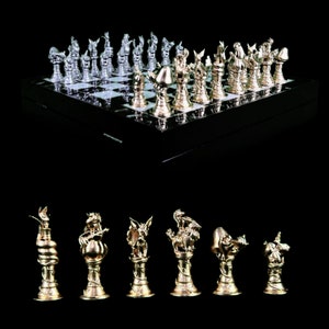 Poke Chess Set With Chessboard Personalized Multicolor Poke Character Chess Set | Customizations Available