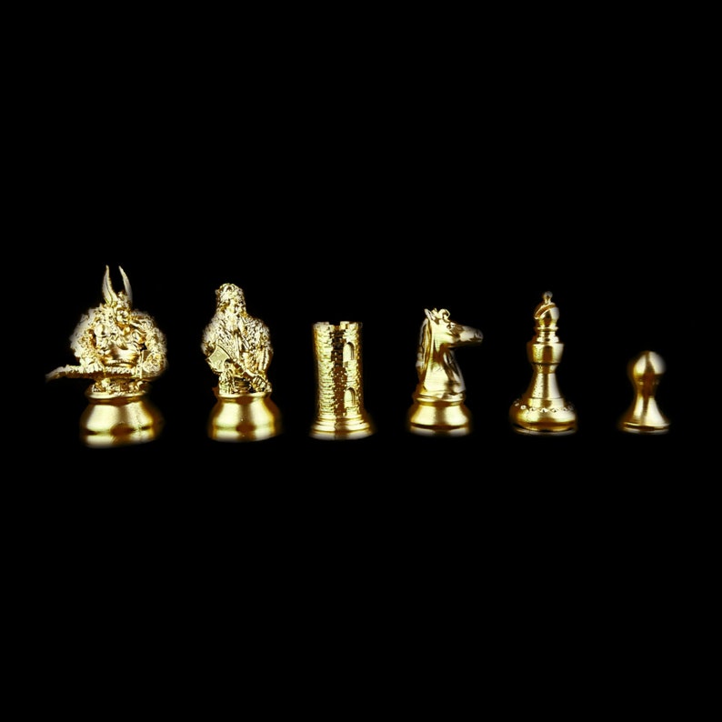 Viking Warrior Chess Set With Chessboard Scandinavian Figure Etsy