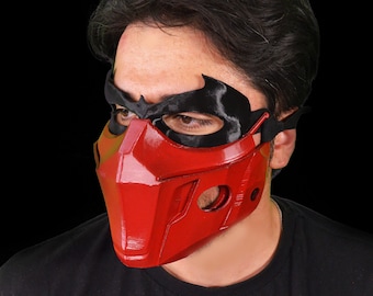 Masque rouge-gorge : masque à capuche cosplay taille adulte, couleur personnalisable