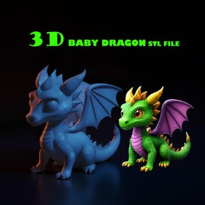 Baby Drache 3D Druck Modell STL - Niedliches Fantasy Wesen für den 3D-Druck