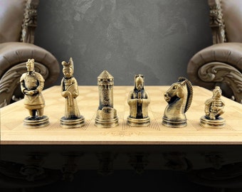 メタルアニメチェスセット：ブロンズ＆シルバー、パーソナライズされた