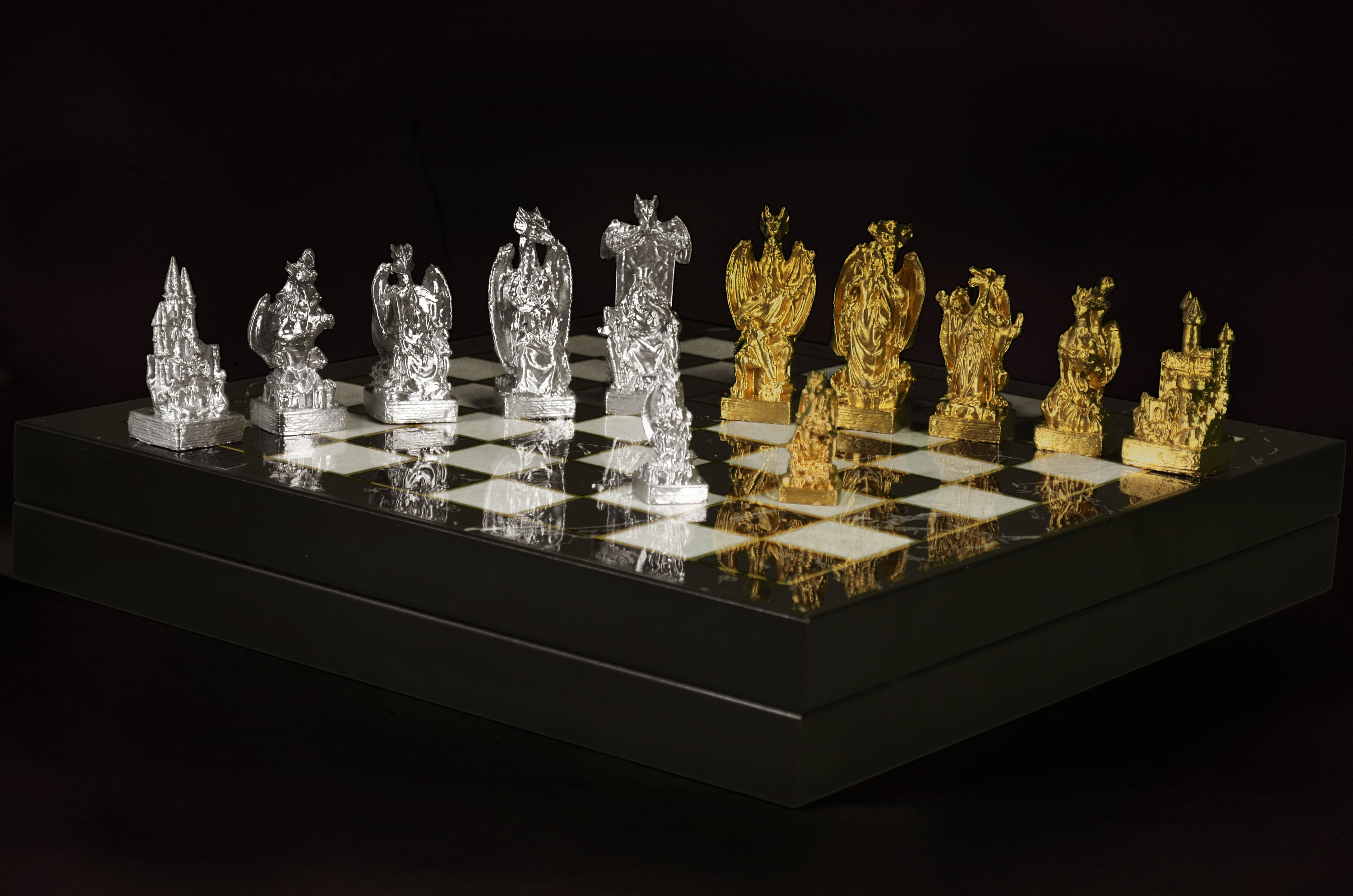 Made to Order Chess Set Fantasy Warlord Design in an Aged 