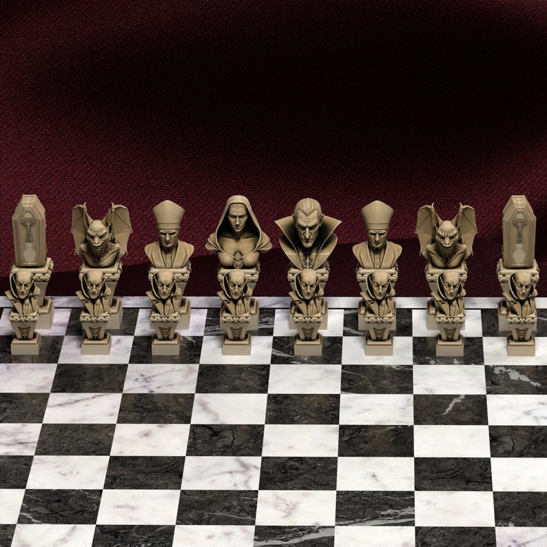 3D File Dracula Figure Chess Set, Fan Art STL File (digital Download ...