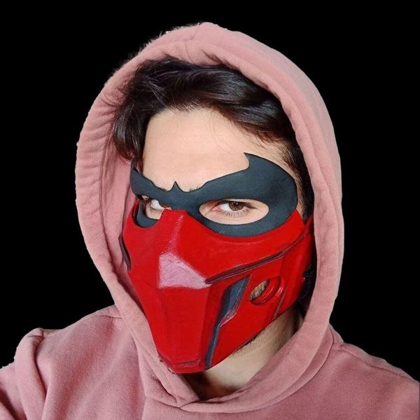 Red Mask Hood MaskHandmade Hood MaskCharacter Mask | Customizable Color Option