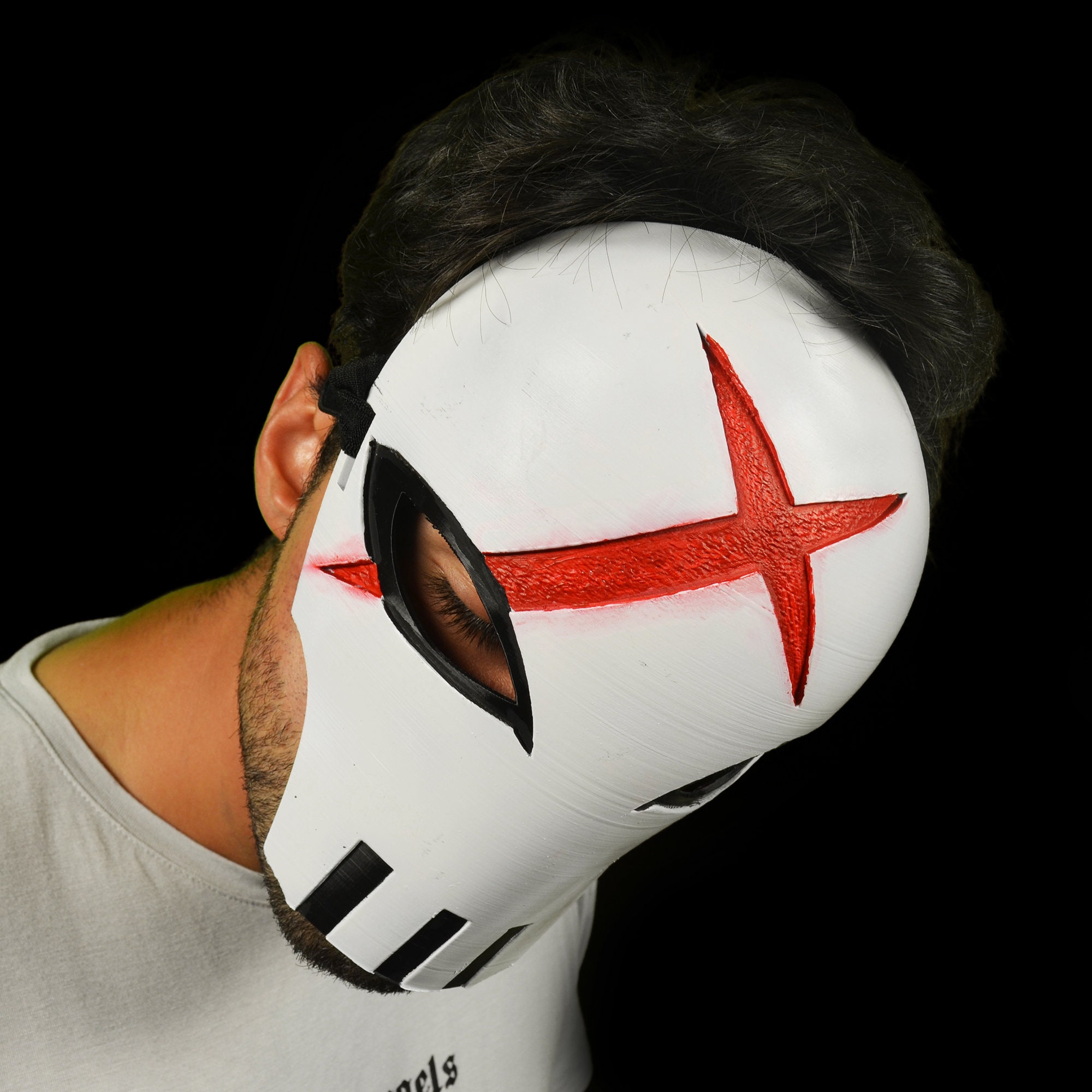 Red X Superhero Full Face Costume Mask  Superhero Costume Mask Adjustable to face | Customizable Color Option