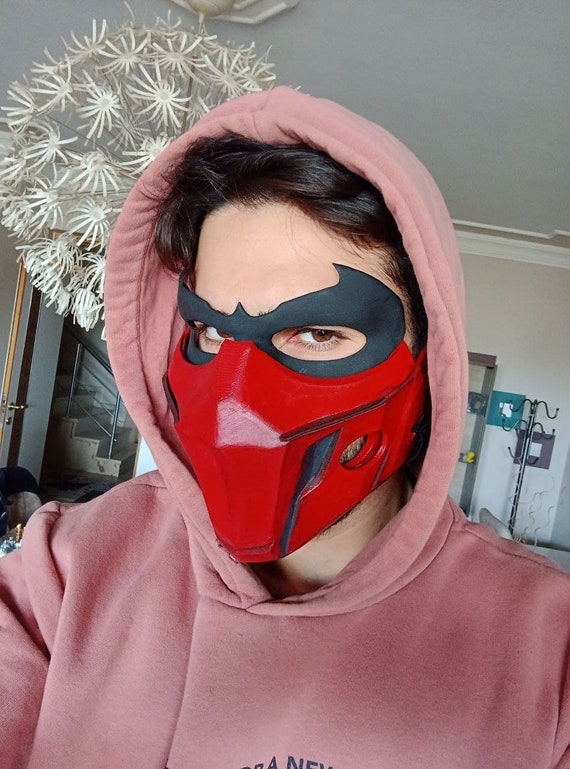 Red Mask Hood Maskhandmade Hood Maskcharacter Mask Etsy UK