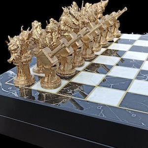 Viking Chess Set With ChessboardWarrior Chess SetScandinavian Chess Set | Customizations Available