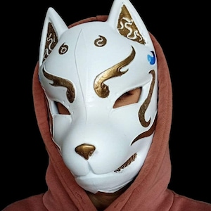 Anime Cosplay Mask  Fox Cat Mask AnimePainted Kitsune Fox Mask | Customizable Color Option