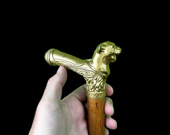 Tiger Walking Stick Hand Carved Wizard Stick Hiking Animal Tiger  Walking Stick  Color Personalized Selection