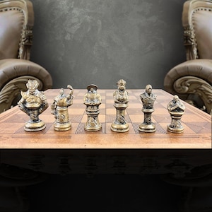 Heavy Metal Morta Komb Personalized Chess Set With Chess Board Mortal Chess Set  Customizations Available