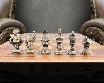Heavy Metal Morta Komb Personalized Chess Set With Chess Board Mortal Chess Set  Customizations Available