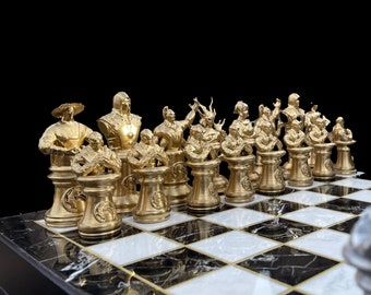 Mortal  Chess Set With Chessboard Kombat Personalized Chess Set With Chessboard  Chess Gift For Him And Her | Customizations Available