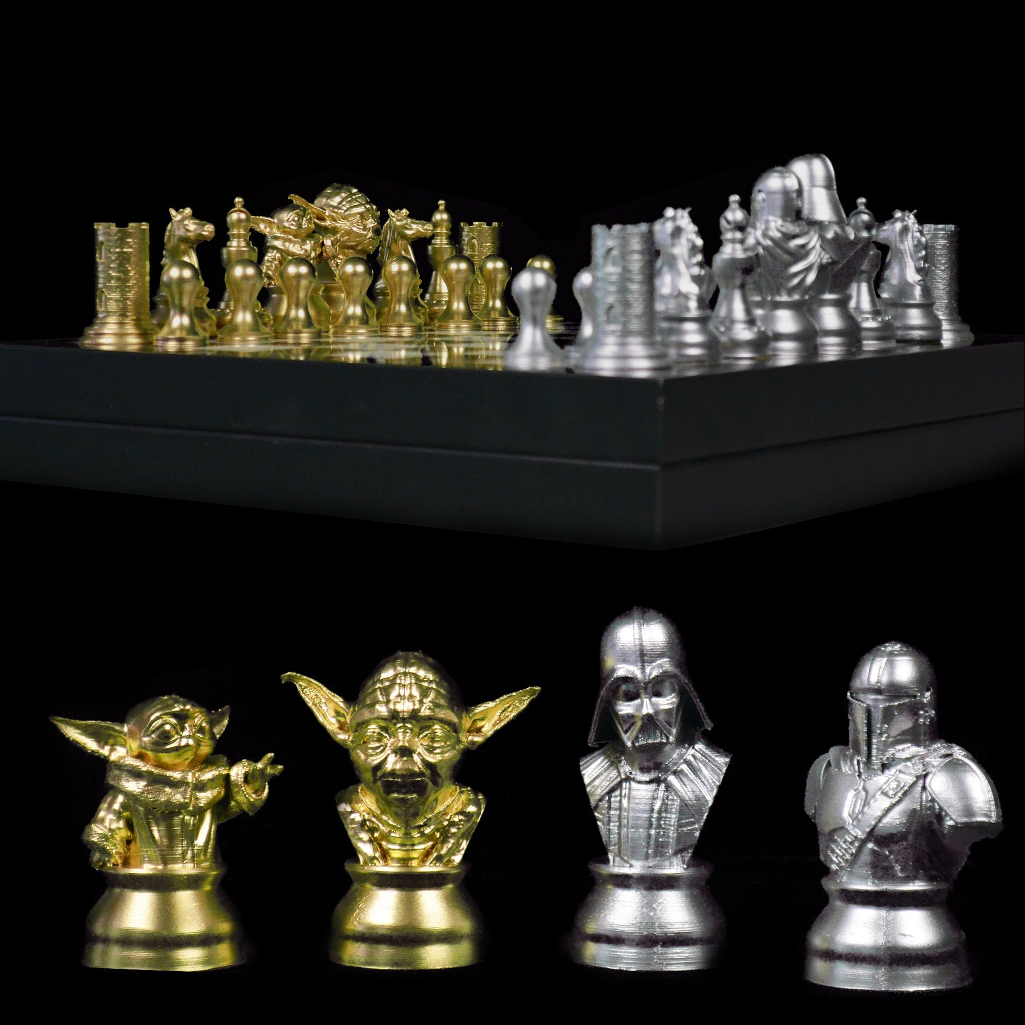 Royal Selangor Classic Star Wars Pewter & Glass Chess Set - M