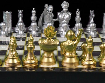 Collectible Anime Characters Chess Set - Hand-painted Pieces, Perfect Gift for Anime Fans